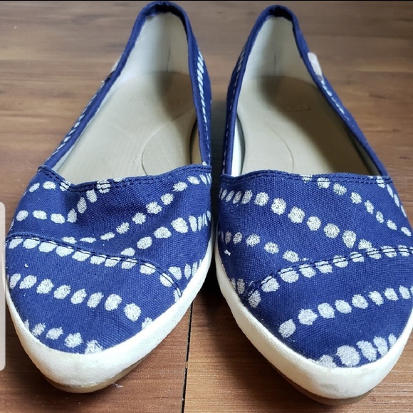 Sanuk Kat Prowl Canvas Flats- Blue Sz 7 - Picture 2 of 4